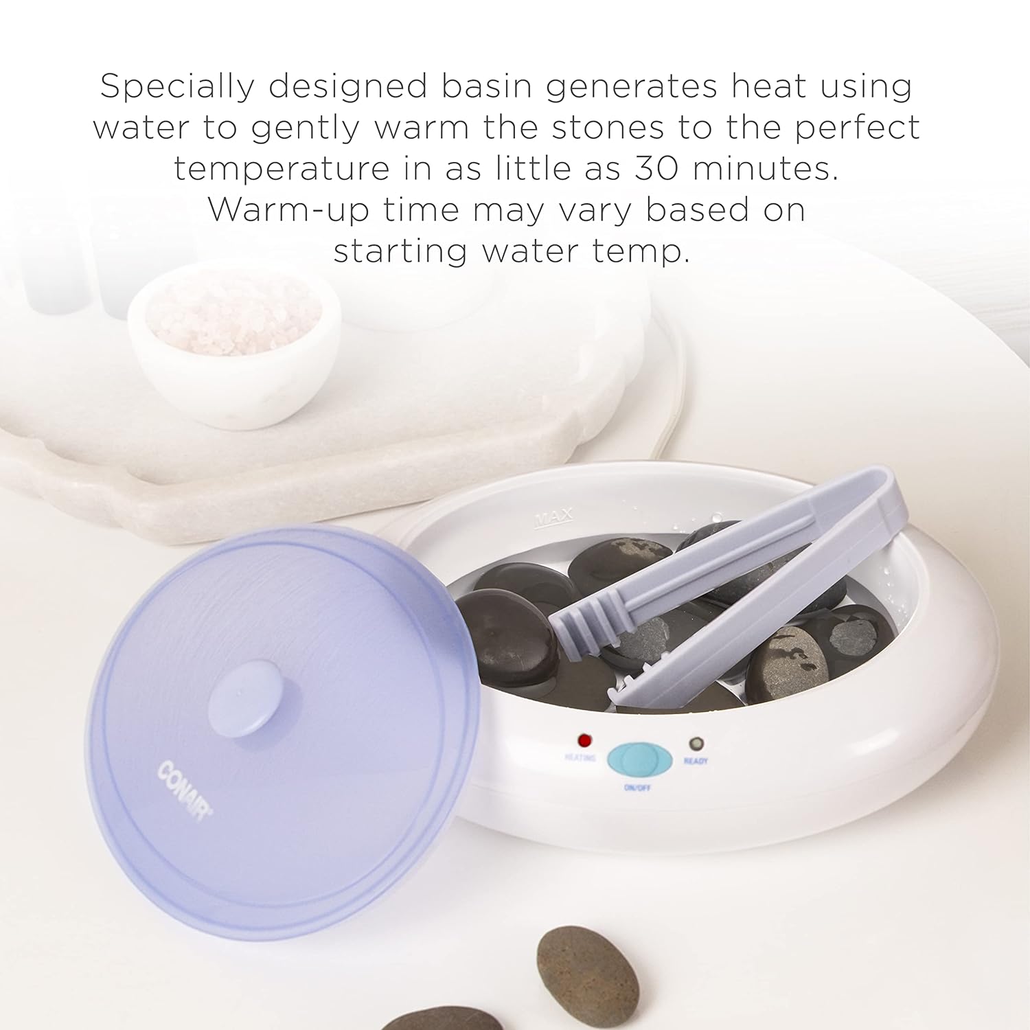 Conair Hot Stone Massage Kit Portable Heated Rock Therapy System With 10 Massaging Stones To 