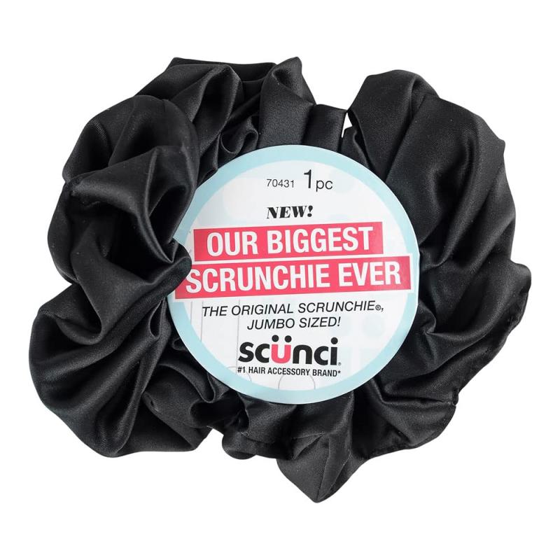 Scunci By Conair The Original Scrunchie Jumbo Size In Washable Black ...